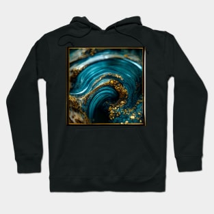 Golden aqua swirl Hoodie